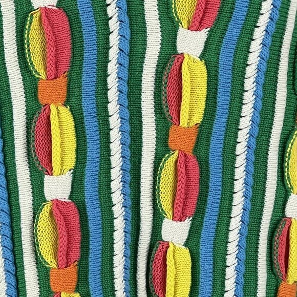 3D Colorful Rainbow Knit Vest Sweater Clothes S/M Tank Top VTG USA Artsy Retro - Picture 10 of 13